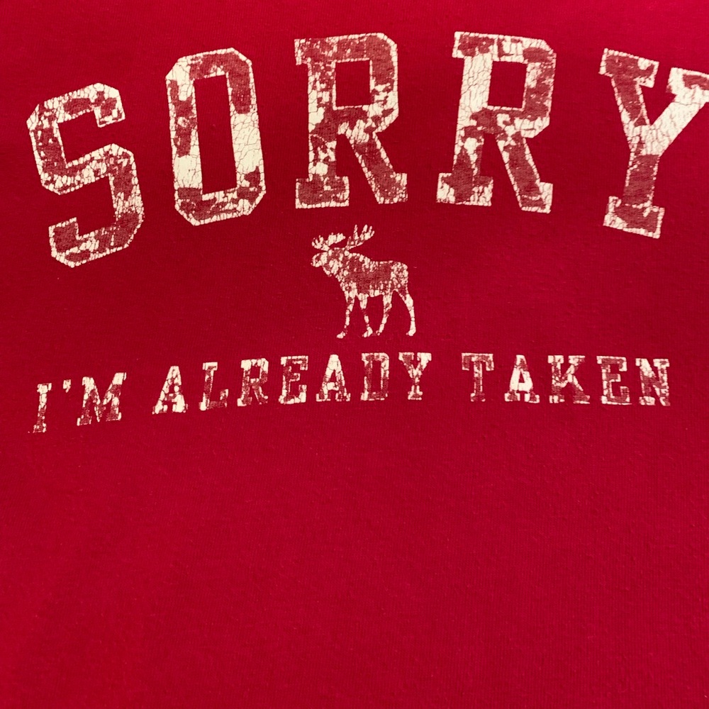 Red Graphic Tee with 'SORRY I'm Already Taken' Print